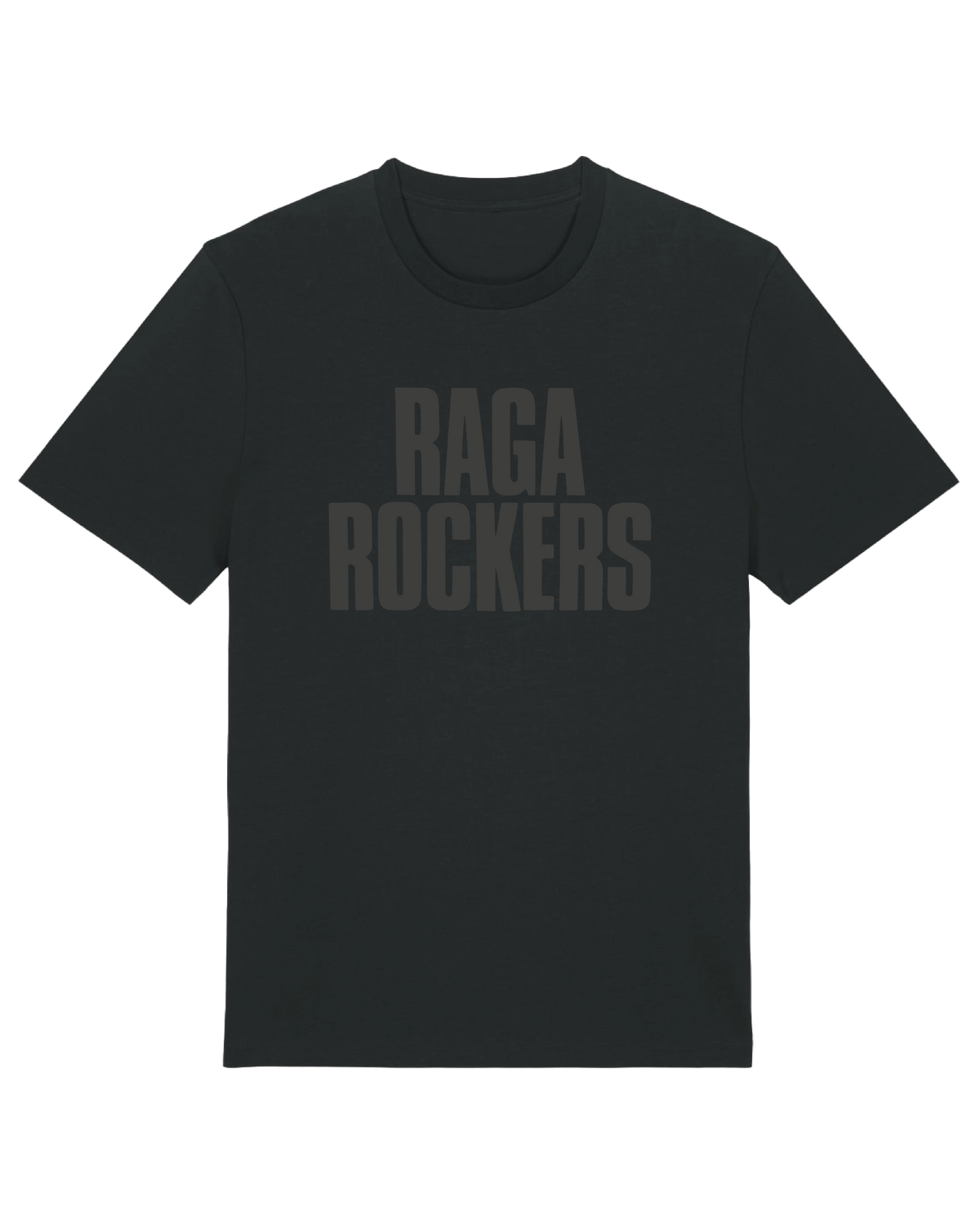 RAGA ROCKERS SORT PÅ SORT T-SKJORTE